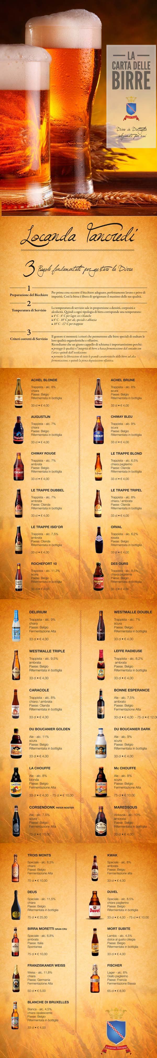 menu birre tancredi