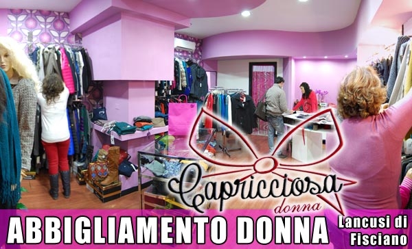 Capricciosa abbigliamento donna taglie comode, calzature. Località Lancusi di Fisciano